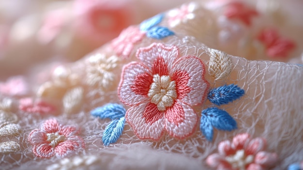 Broderie colorată pe pânză